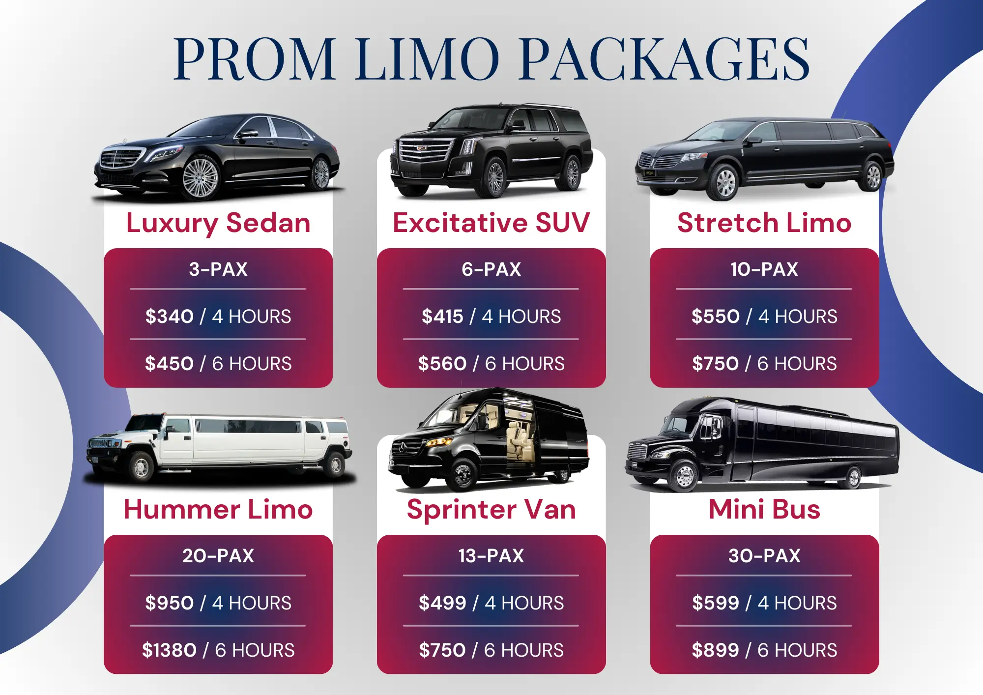 Prom Limo Rental Packages